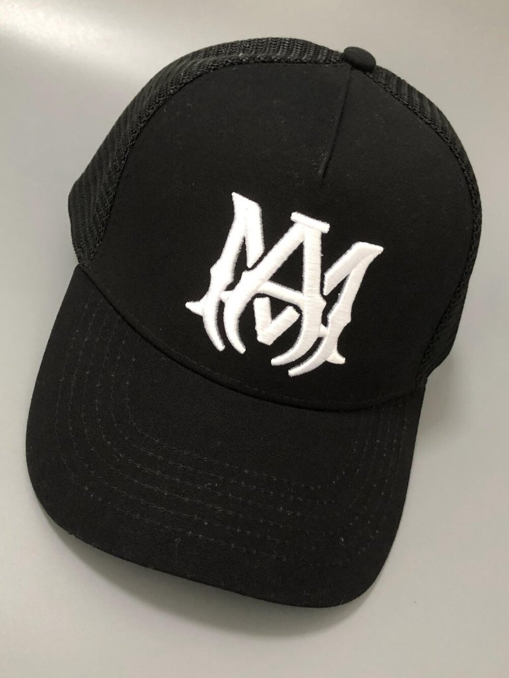 🎭PRICE DROP🎭AMIRI Black Trucker Hat Embroidered AM Logo Unisex Sun Hat